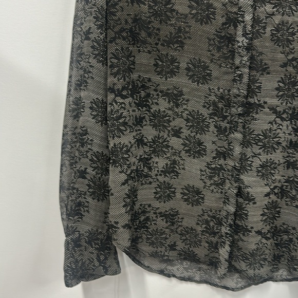WGB Blouse by Walter Baker Sheer Button Down Shirt Top Black s - Picture 3 of 6